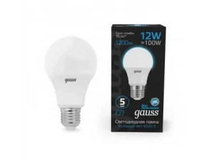 Лампа Gauss A60 12W 1200lm 6500K E27 LED 1/10/50