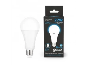 Лампа Gauss A70 22W 2000lm 6500K E27 LED 1/10/50