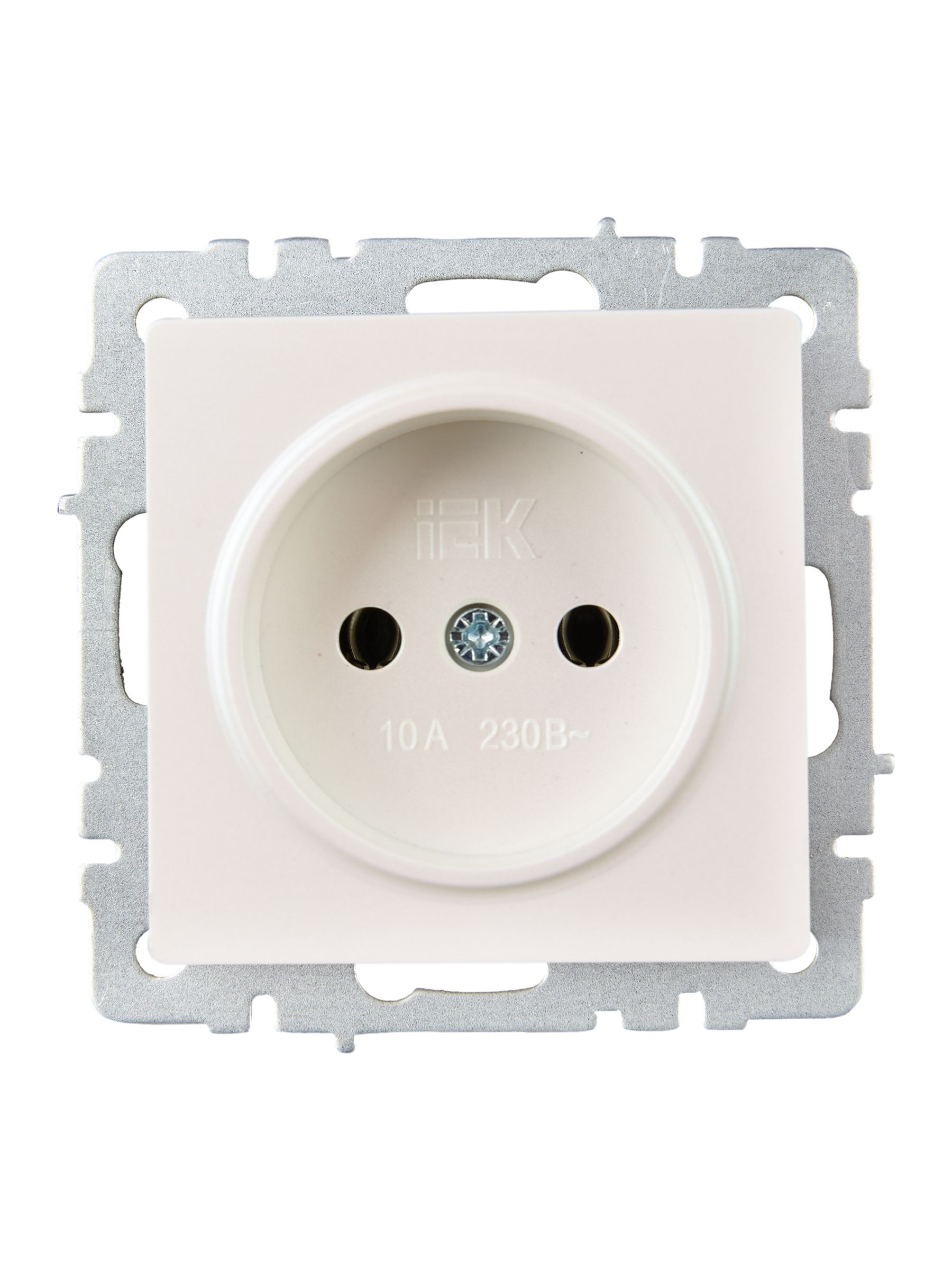             BRITE 1 ұялы жерлендірусіз перделері жоқ  розетка 10А РС10-1-0-БрЖ інжу ИЭК    