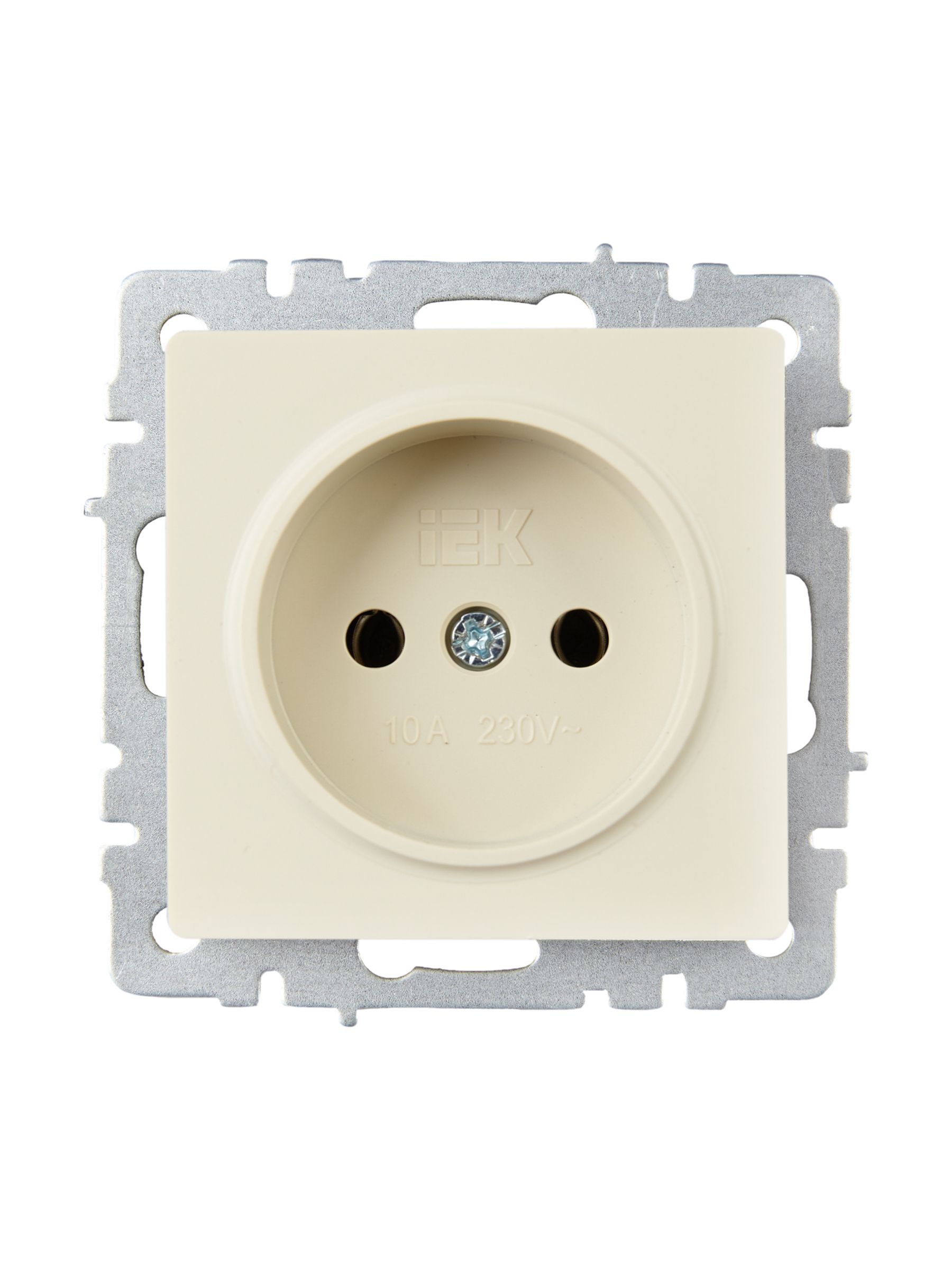             BRITE 1 ұялы жерлендірусіз перделері жоқ  розетка 10А РС10-1-0-БрКр сарғыш ИЭК    