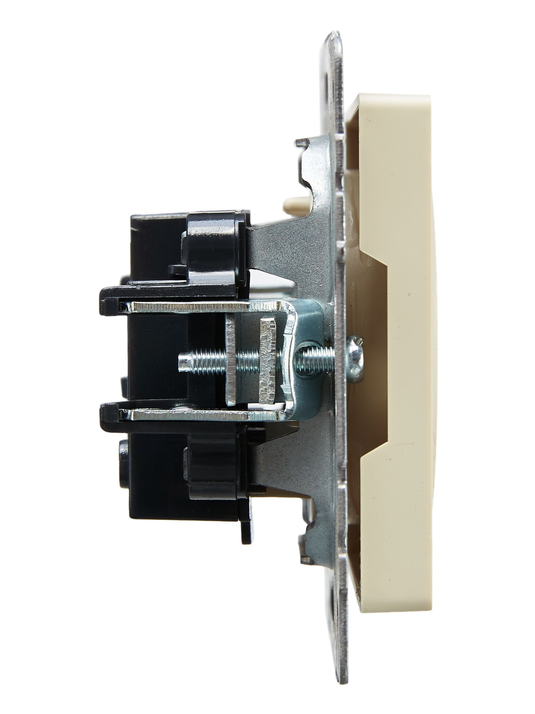             BRITE 1 ұялы жерлендірусіз перделері жоқ  розетка 10А РС10-1-0-БрКр сарғыш ИЭК    