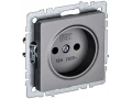             BRITE 1 ұялы жерлендірусіз перделері жоқ  розетка 10А РС10-1-0-БрС болат ИЭК    