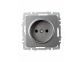             BRITE 1 ұялы жерлендірусіз перделері жоқ  розетка 10А РС10-1-0-БрС болат ИЭК    