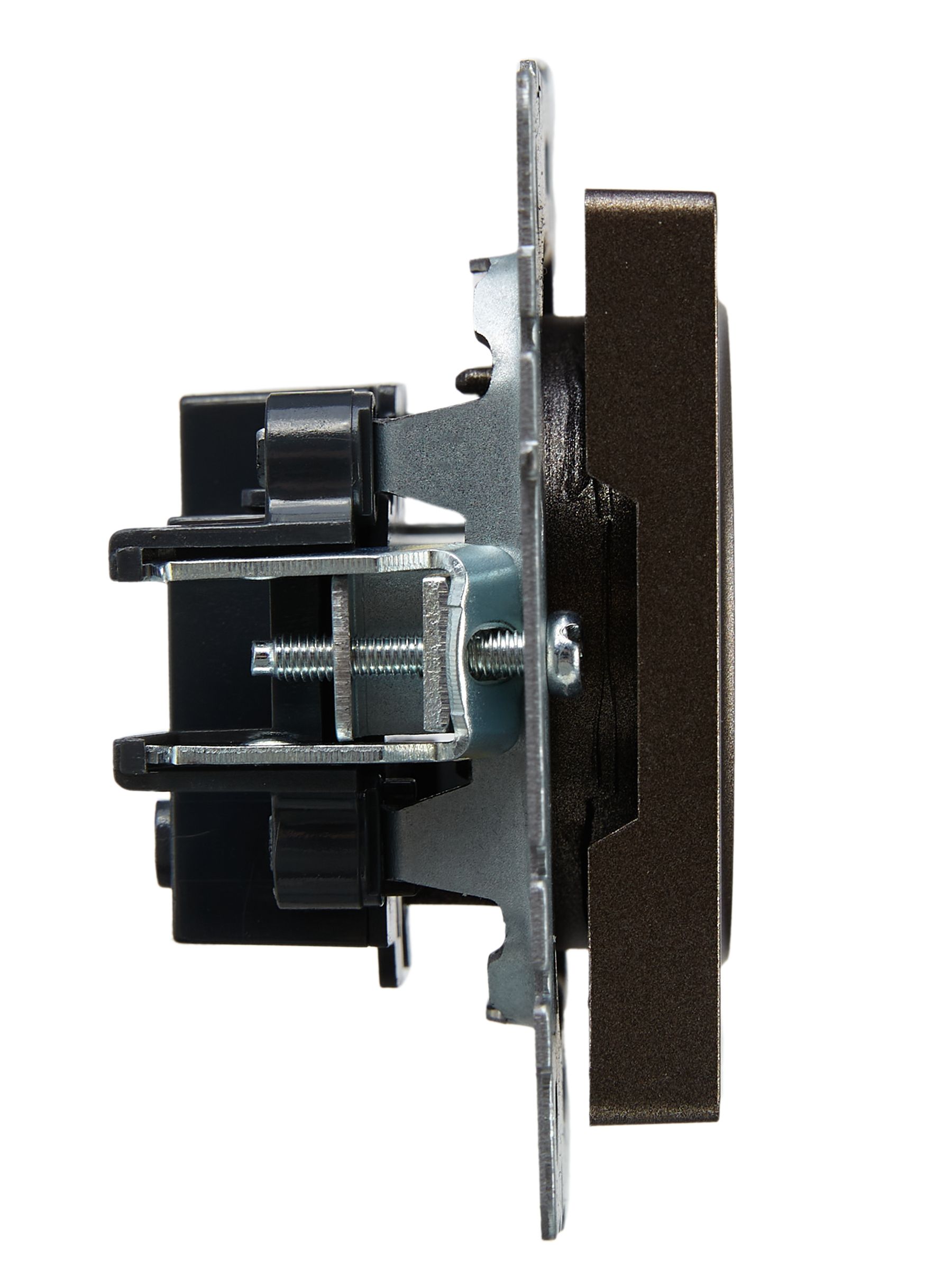             BRITE 1 ұялы жерлендірусіз перделері жоқ  розетка 10А РС10-1-0-БрТБ қара қола ИЭК    