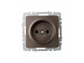             BRITE 1 ұялы жерлендірусіз перделері жоқ  розетка 10А РС10-1-0-БрТБ қара қола ИЭК    