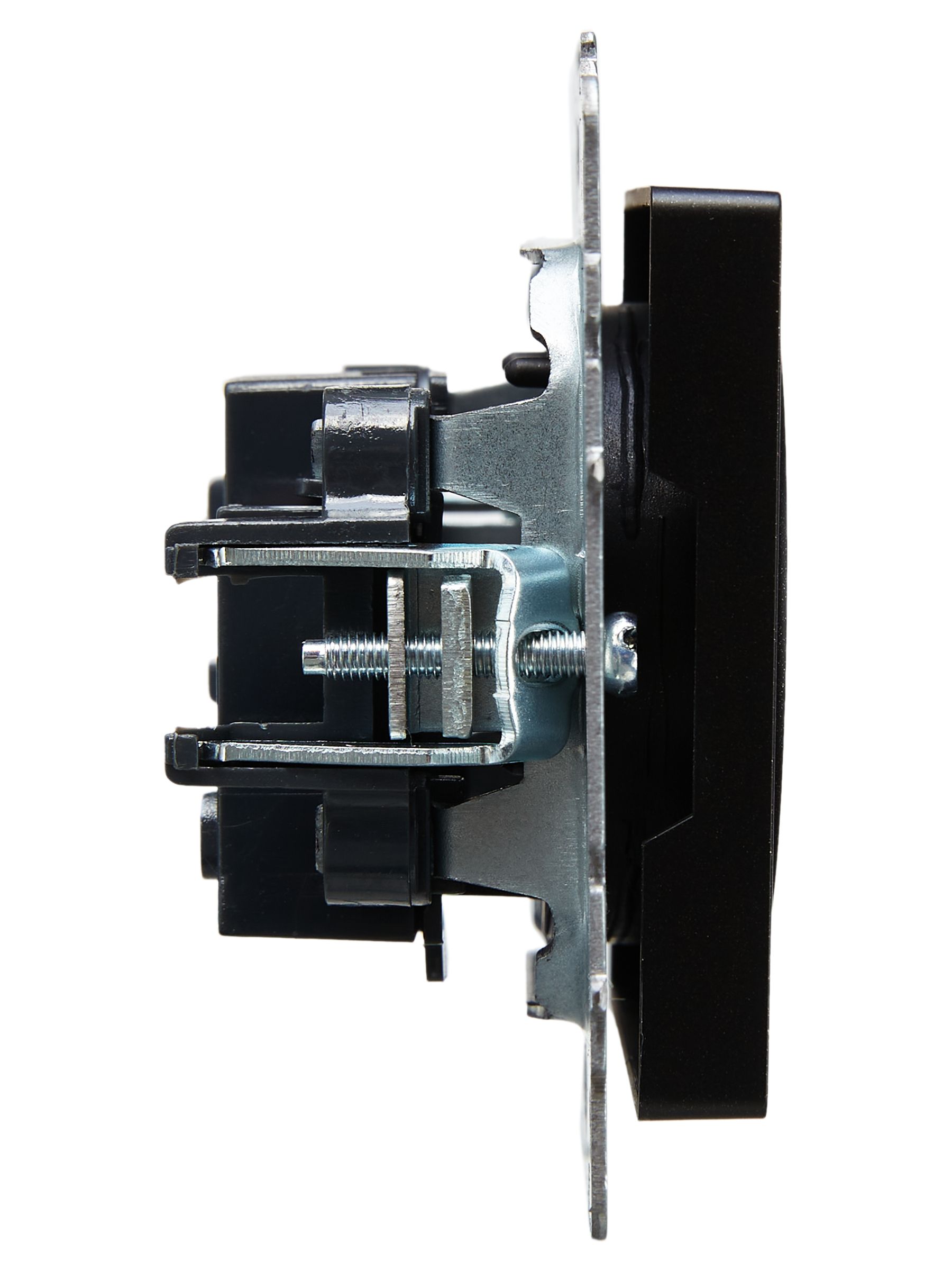             BRITE 1 ұялы жерлендірусіз перделері жоқ  розетка 10А РС10-1-0-БрЧ қара ИЭК    