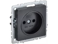             BRITE 1 ұялы жерлендірусіз перделері жоқ  розетка 10А РС10-1-0-БрЧ қара ИЭК    