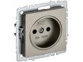             BRITE 1 ұялы жерлендірусіз перделері жоқ  розетка 10А РС10-1-0-БрШ шампан ИЭК    
