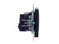             BRITE 1 ұялы жерлендірумен перделері жоқ  розетка 16А РС11-1-0-БрЧ қара ИЭК    