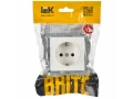             BRITE 1 ұялы жерлендірумен перделері бар розетка 16А РС14-1-0-БрБ ақ ИЭК    