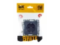             BRITE 1 ұялы жерлендірумен перделері бар розетка 16А РС14-1-0-БрМ маренго ИЭК    