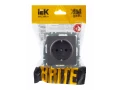             BRITE 1 ұялы жерлендірумен перделері бар розетка 16А РС14-1-0-БрС болат ИЭК    