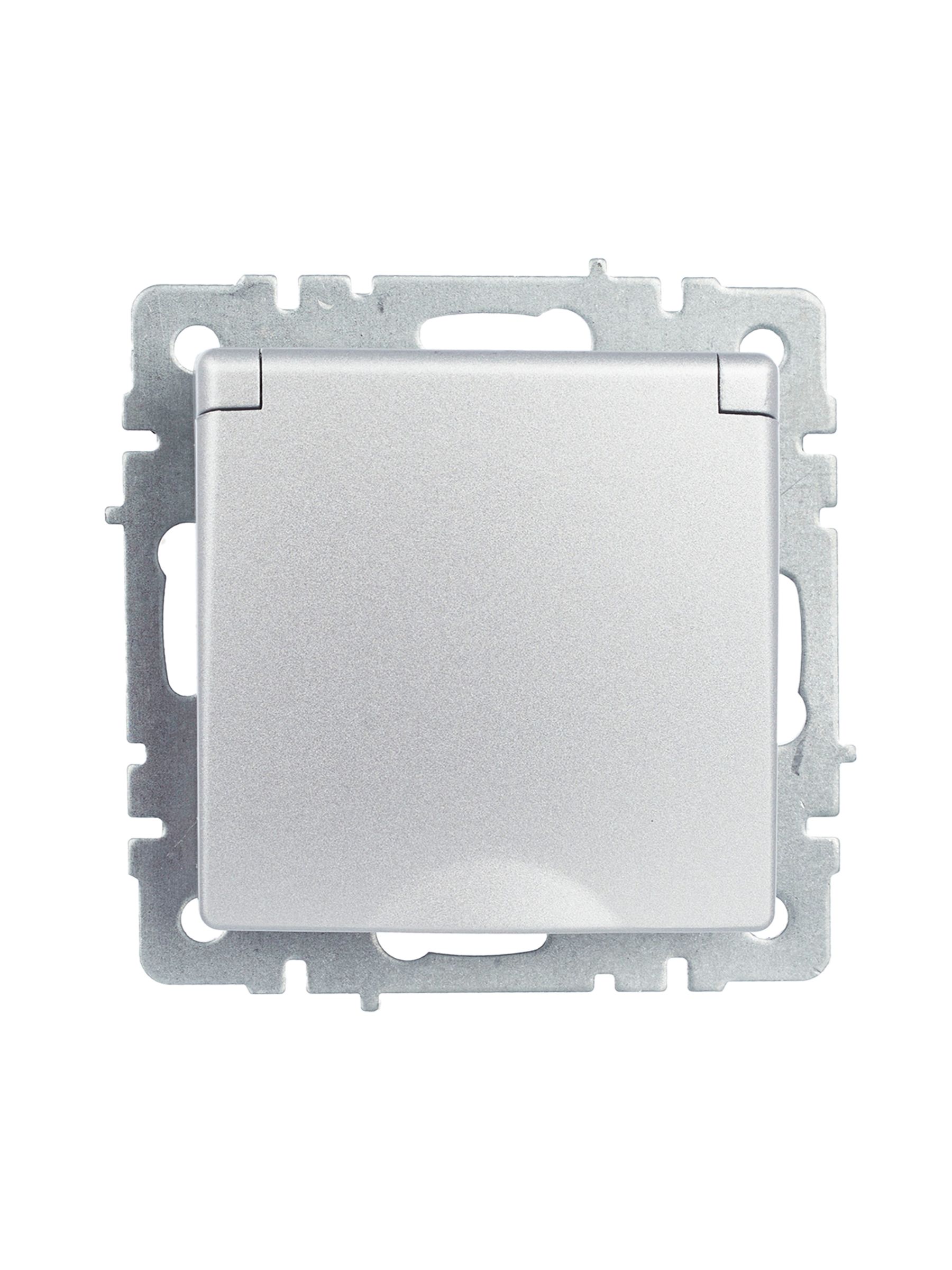            BRITE 1 ұялы жерлендірумен қақпақ мен перделері бар розетка 16А IP20 РСбш10-3-БрА алюминий ИЭК    