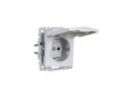             BRITE 1 ұялы жерлендірумен қақпақ мен перделері бар розетка 16А IP20 РСбш10-3-БрА алюминий ИЭК    