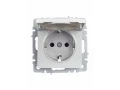             BRITE 1 ұялы жерлендірумен қақпақ мен перделері бар розетка 16А IP20 РСбш10-3-БрА алюминий ИЭК    