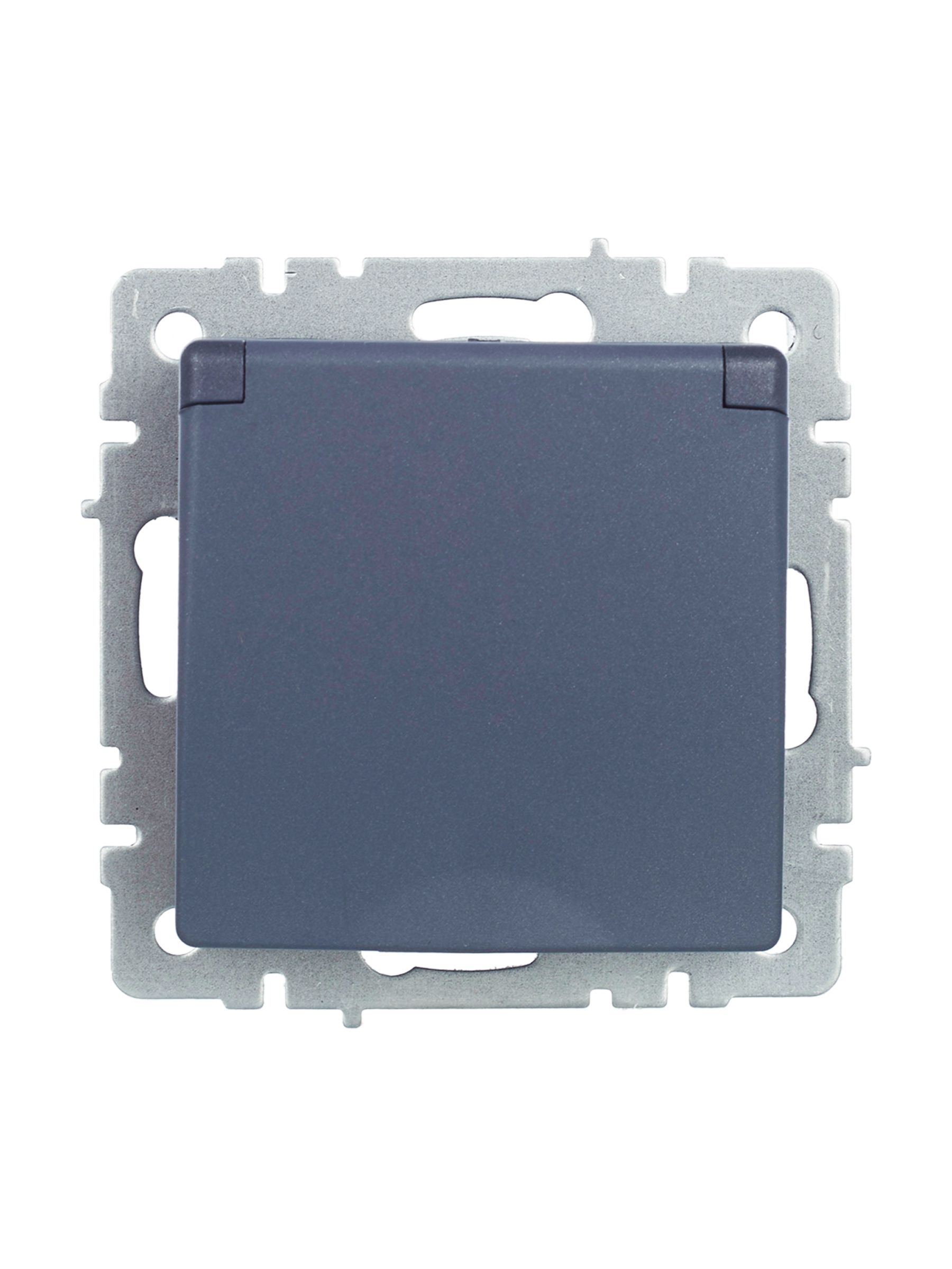             BRITE 1 ұялы жерлендірумен қақпақ мен перделері бар розетка 16А IP20 РСбш10-3-БрМ маренго ИЭК    