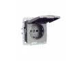             BRITE 1 ұялы жерлендірумен қақпақ мен перделері бар розетка 16А IP20 РСбш10-3-БрС болат ИЭК    