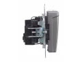             BRITE 1 ұялы жерлендірумен қақпақ мен перделері бар розетка 16А IP20 РСбш10-3-БрС болат ИЭК    