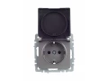             BRITE 1 ұялы жерлендірумен қақпақ мен перделері бар розетка 16А IP20 РСбш10-3-БрС болат ИЭК    