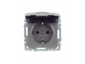             BRITE 1 ұялы жерлендірумен қақпақ мен перделері бар розетка 16А IP20 РСбш10-3-БрС болат ИЭК    