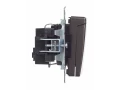             BRITE 1 ұялы жерлендірумен қақпақ мен перделері бар розетка 16А IP20 РСбш10-3-БрТБ қара қола ИЭК    