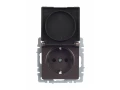             BRITE 1 ұялы жерлендірумен қақпақ мен перделері бар розетка 16А IP20 РСбш10-3-БрТБ қара қола ИЭК    