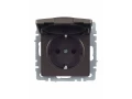             BRITE 1 ұялы жерлендірумен қақпақ мен перделері бар розетка 16А IP20 РСбш10-3-БрТБ қара қола ИЭК    
