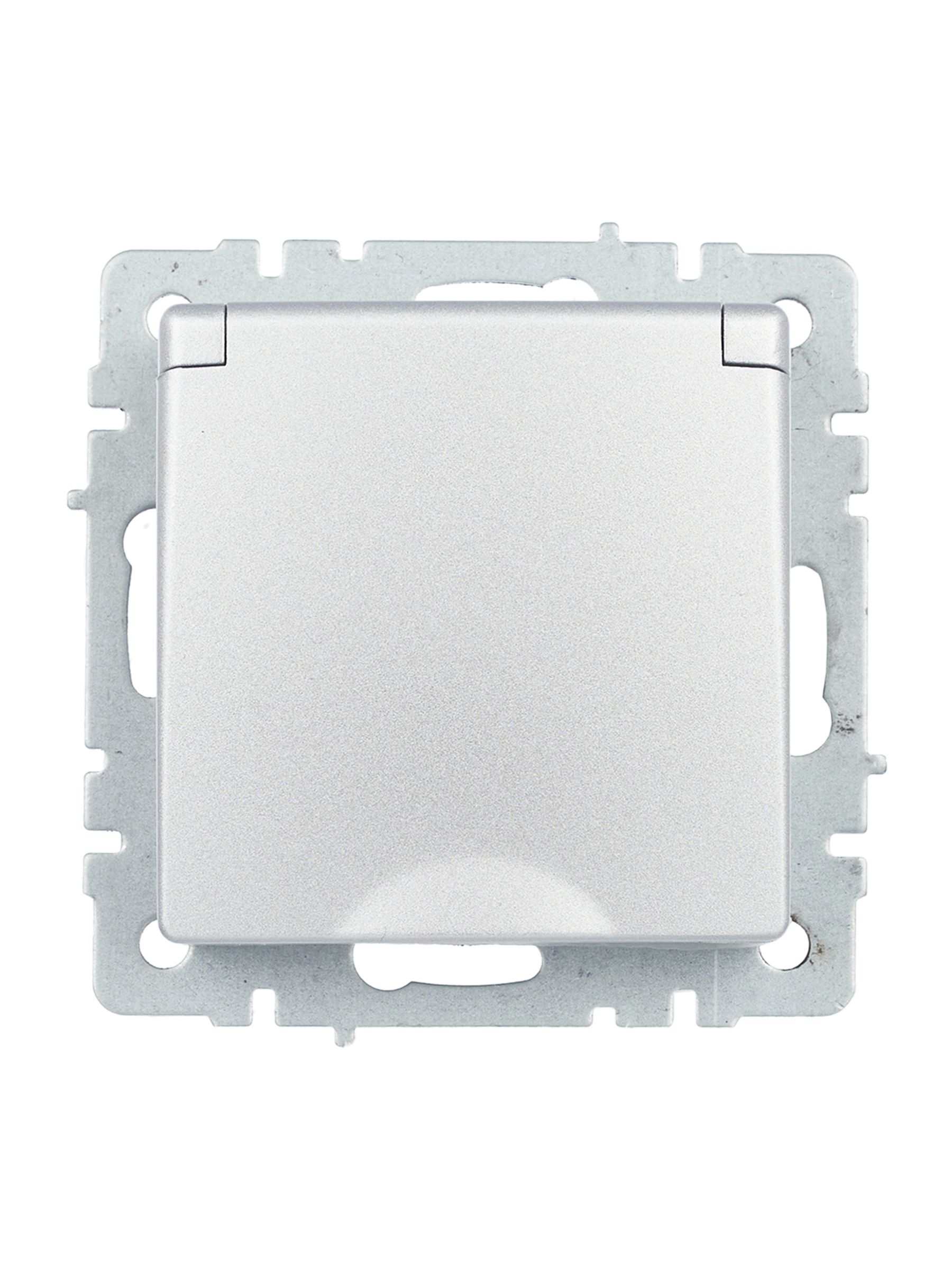             BRITE 1 ұялы жерлендірумен қақпақ мен перделері бар розетка 16А IP44 РСбш10-3-44-БрА алюминий ИЭК    