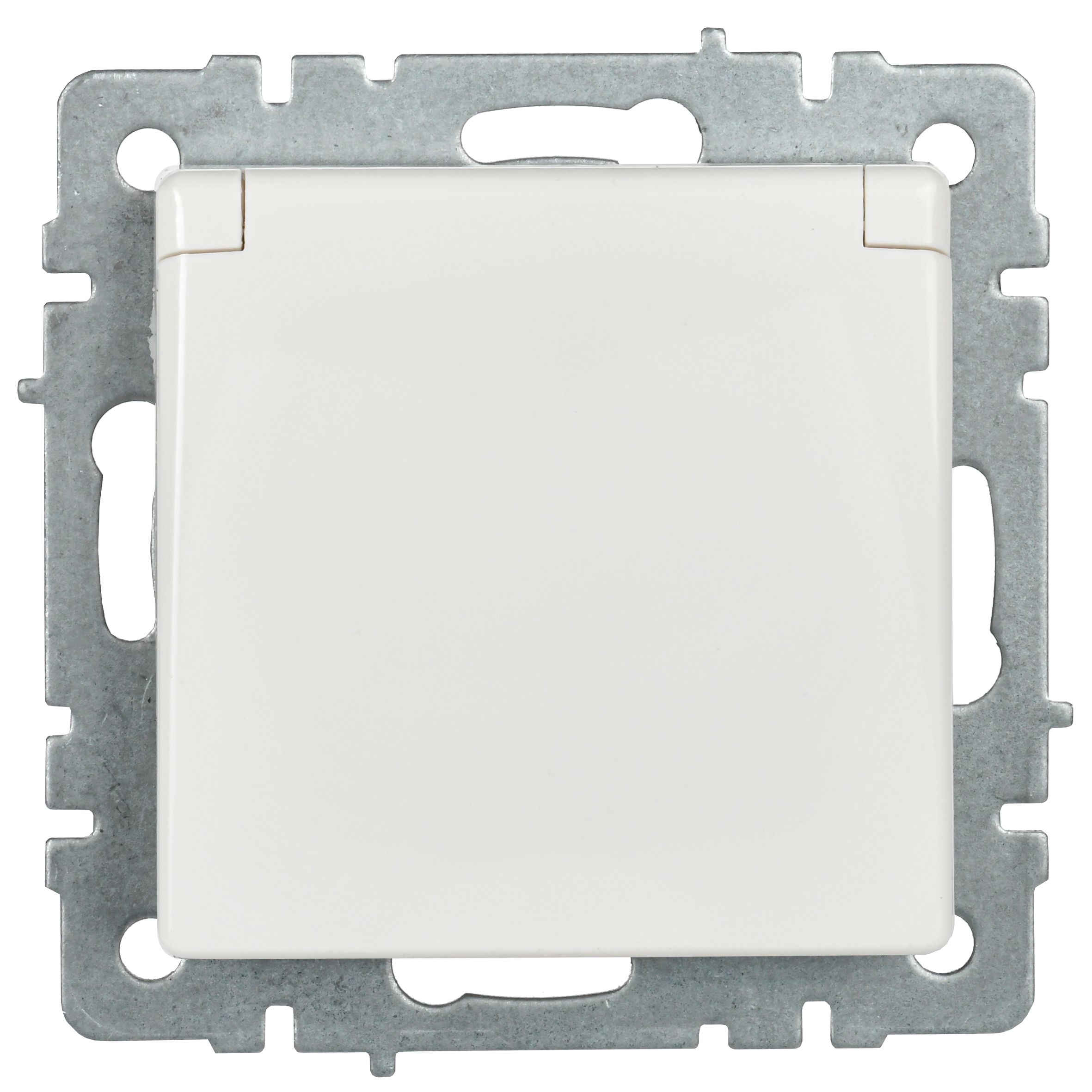            BRITE 1 ұялы жерлендірумен қақпақ мен перделері бар розетка 16А IP44 РСбш10-3-44-БрБ ақ ИЭК    