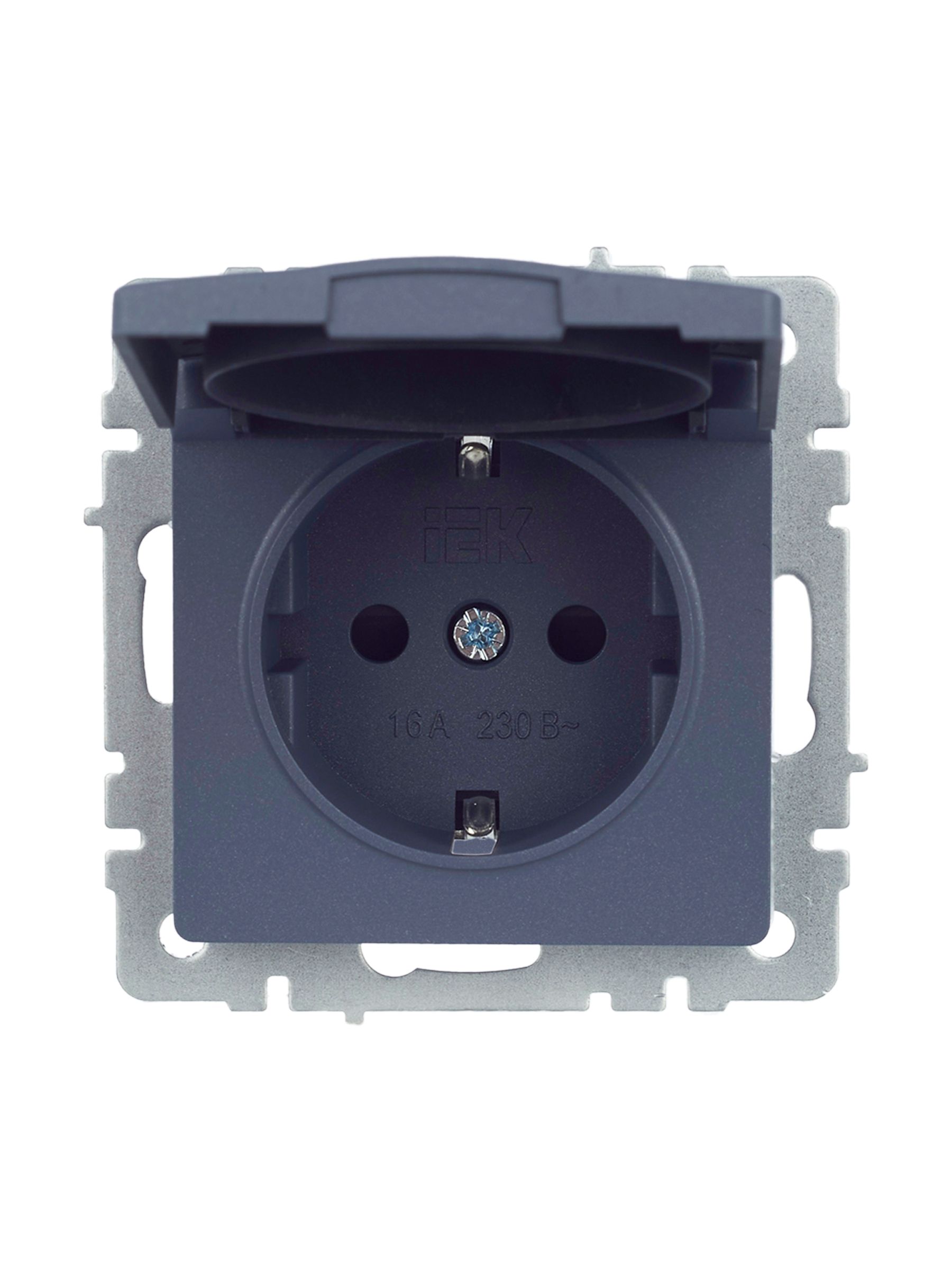             BRITE 1 ұялы жерлендірумен қақпақ мен перделері бар розетка 16А IP44 РСбш10-3-44-БрМ маренго ИЭК    