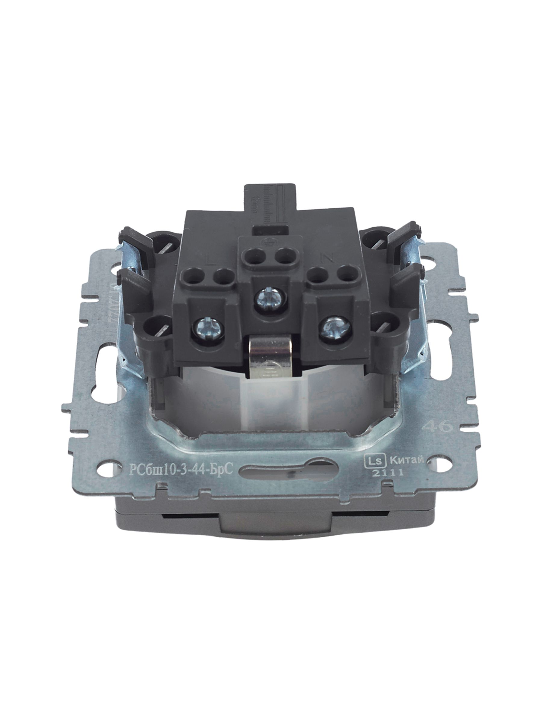             BRITE 1 ұялы жерлендірумен қақпақ мен перделері бар розетка 16А IP44 РСбш10-3-44-БрС болат    