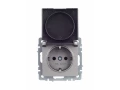             BRITE 1 ұялы жерлендірумен қақпақ мен перделері бар розетка 16А IP44 РСбш10-3-44-БрС болат    
