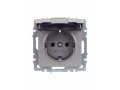             BRITE 1 ұялы жерлендірумен қақпақ мен перделері бар розетка 16А IP44 РСбш10-3-44-БрС болат    