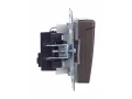             BRITE 1 ұялы жерлендірумен қақпақ мен перделері бар розетка 16А IP44 РСбш10-3-44-БрТБ қара қола ИЭК    