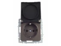             BRITE 1 ұялы жерлендірумен қақпақ мен перделері бар розетка 16А IP44 РСбш10-3-44-БрТБ қара қола ИЭК    