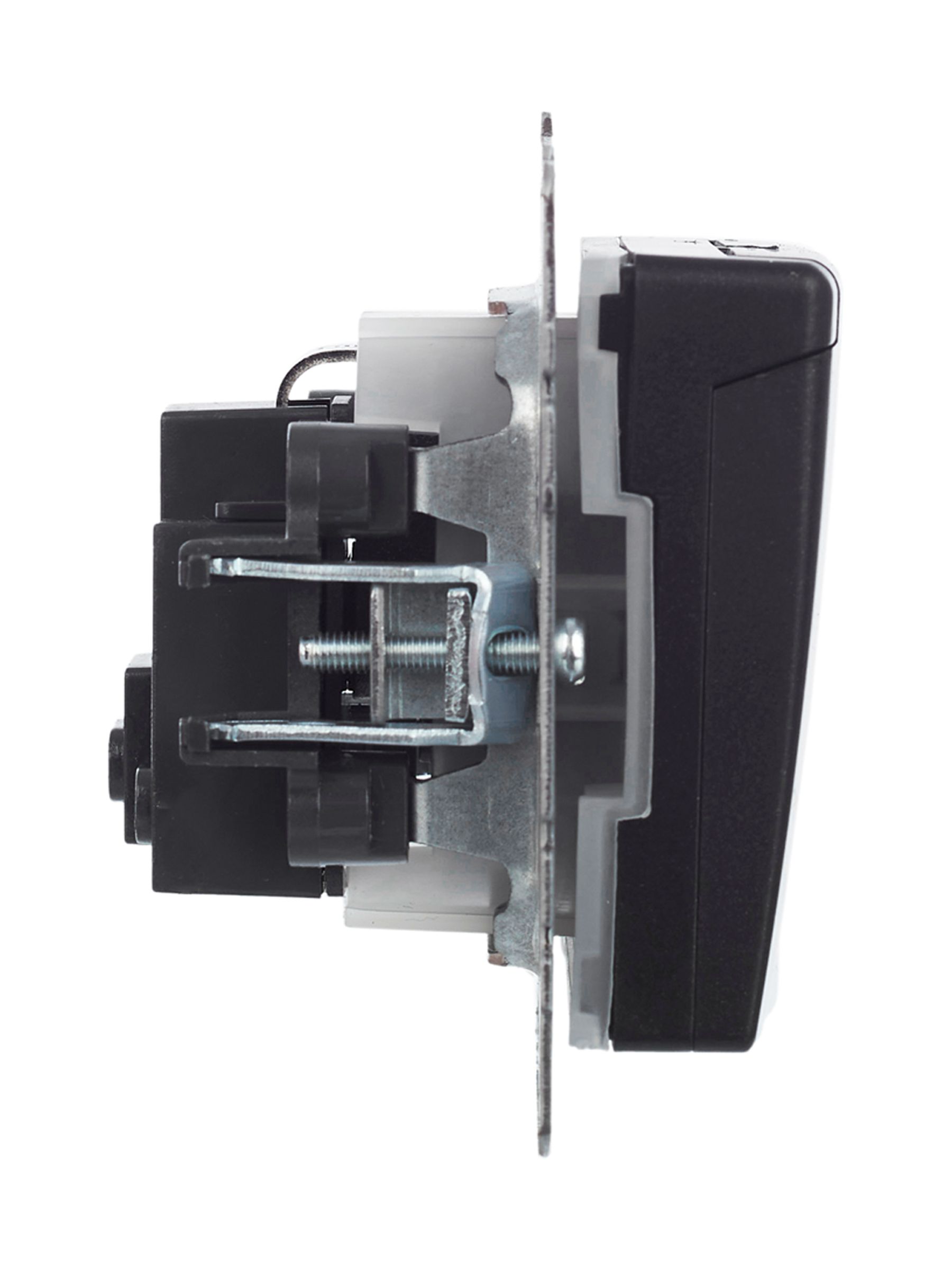             BRITE 1 ұялы жерлендірумен қақпақ мен перделері бар розетка 16А IP44 РСбш10-3-44-БрЧ қара ИЭК    