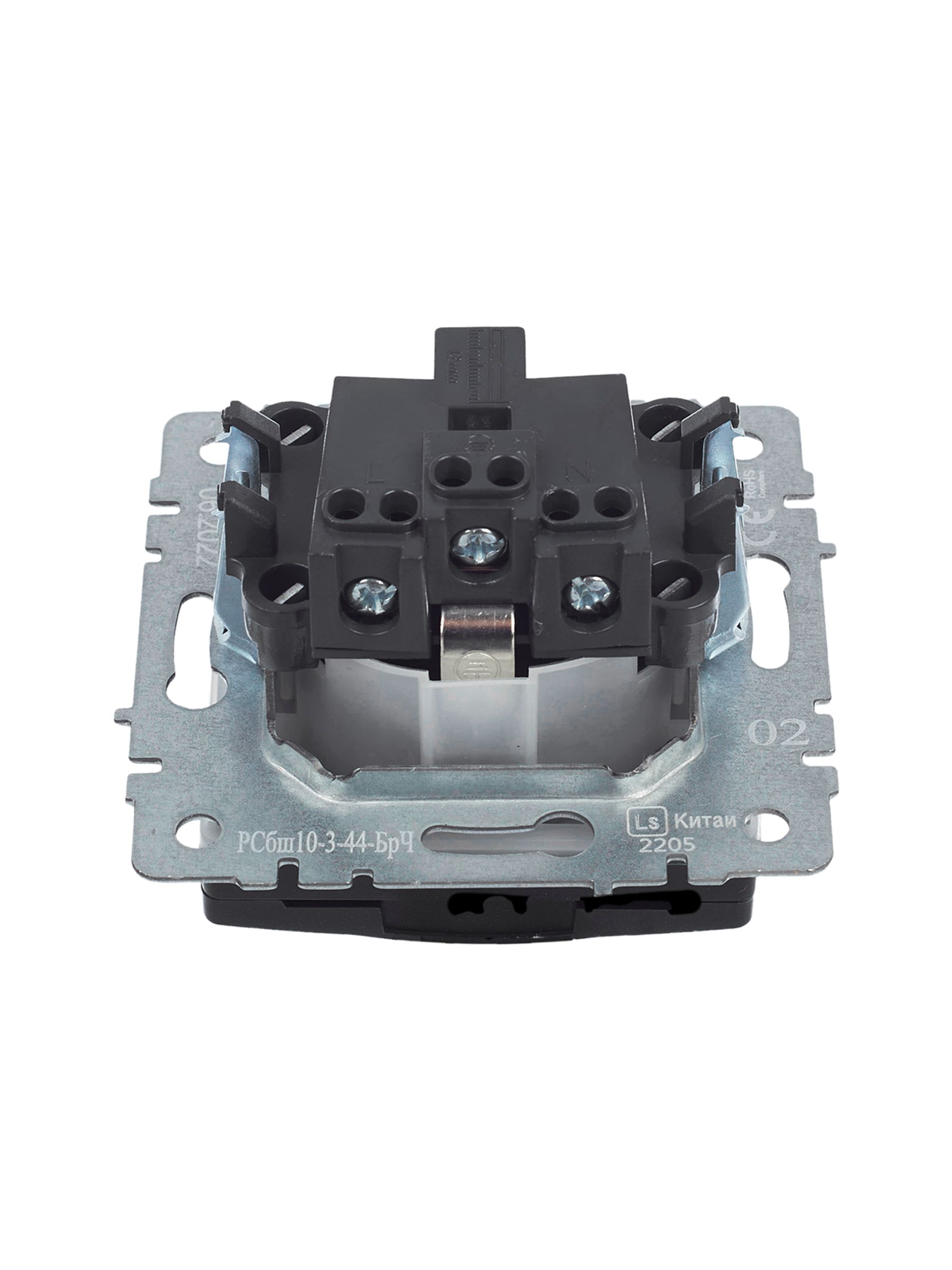             BRITE 1 ұялы жерлендірумен қақпақ мен перделері бар розетка 16А IP44 РСбш10-3-44-БрЧ қара ИЭК    