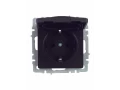             BRITE 1 ұялы жерлендірумен қақпақ мен перделері бар розетка 16А IP44 РСбш10-3-44-БрЧ қара ИЭК    