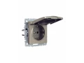             BRITE 1 ұялы жерлендірумен қақпақ мен перделері бар розетка 16А IP44 РСбш10-3-44-БрШ шампан ИЭК    