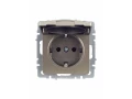             BRITE 1 ұялы жерлендірумен қақпақ мен перделері бар розетка 16А IP44 РСбш10-3-44-БрШ шампан ИЭК    