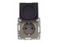             BRITE 1 ұялы жерлендірумен қақпақ мен перделері бар розетка 16А IP44 РСбш10-3-44-БрШ шампан ИЭК    
