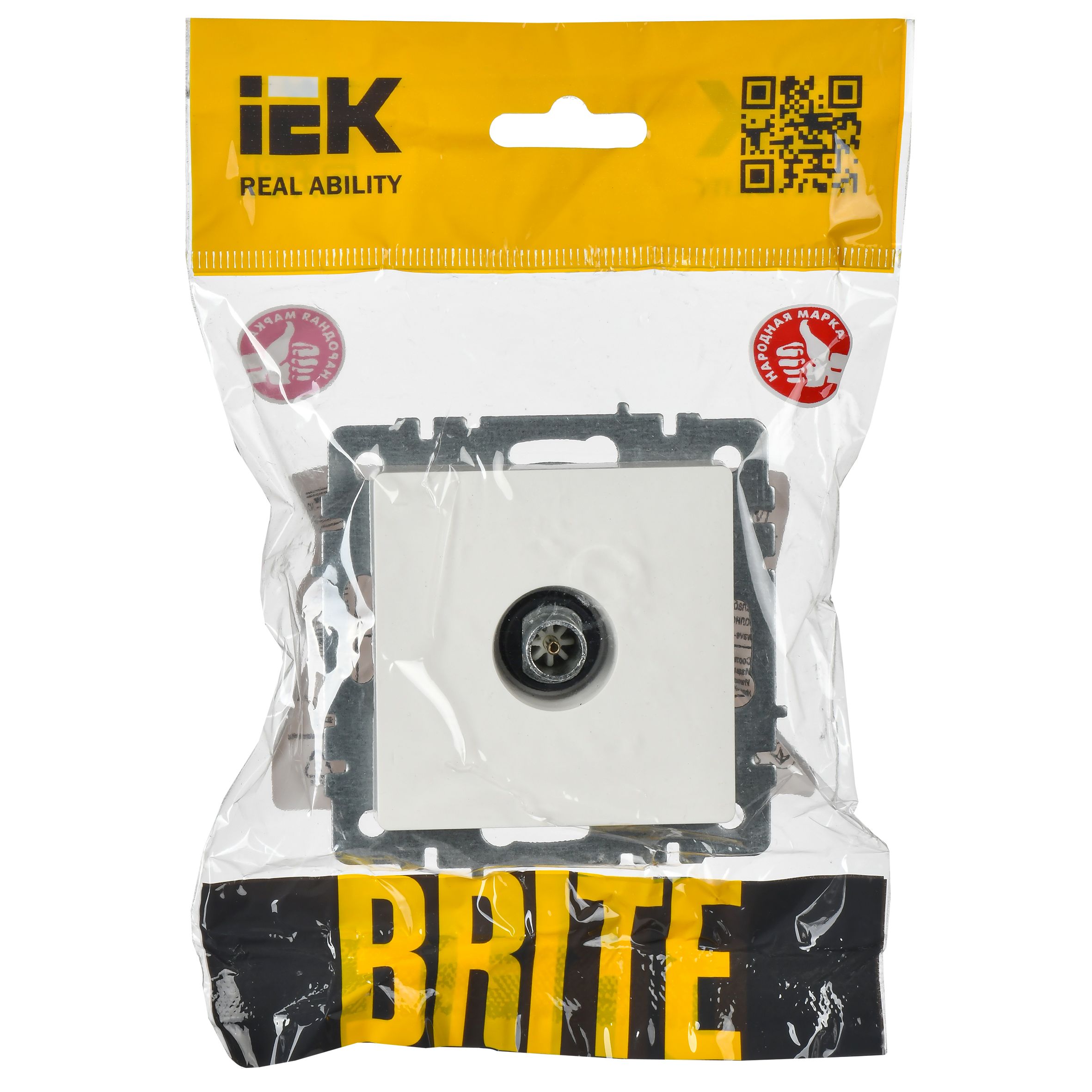             BRITE Шекті TV розетка РТВ11-0-БрБ ақ ИЭК    