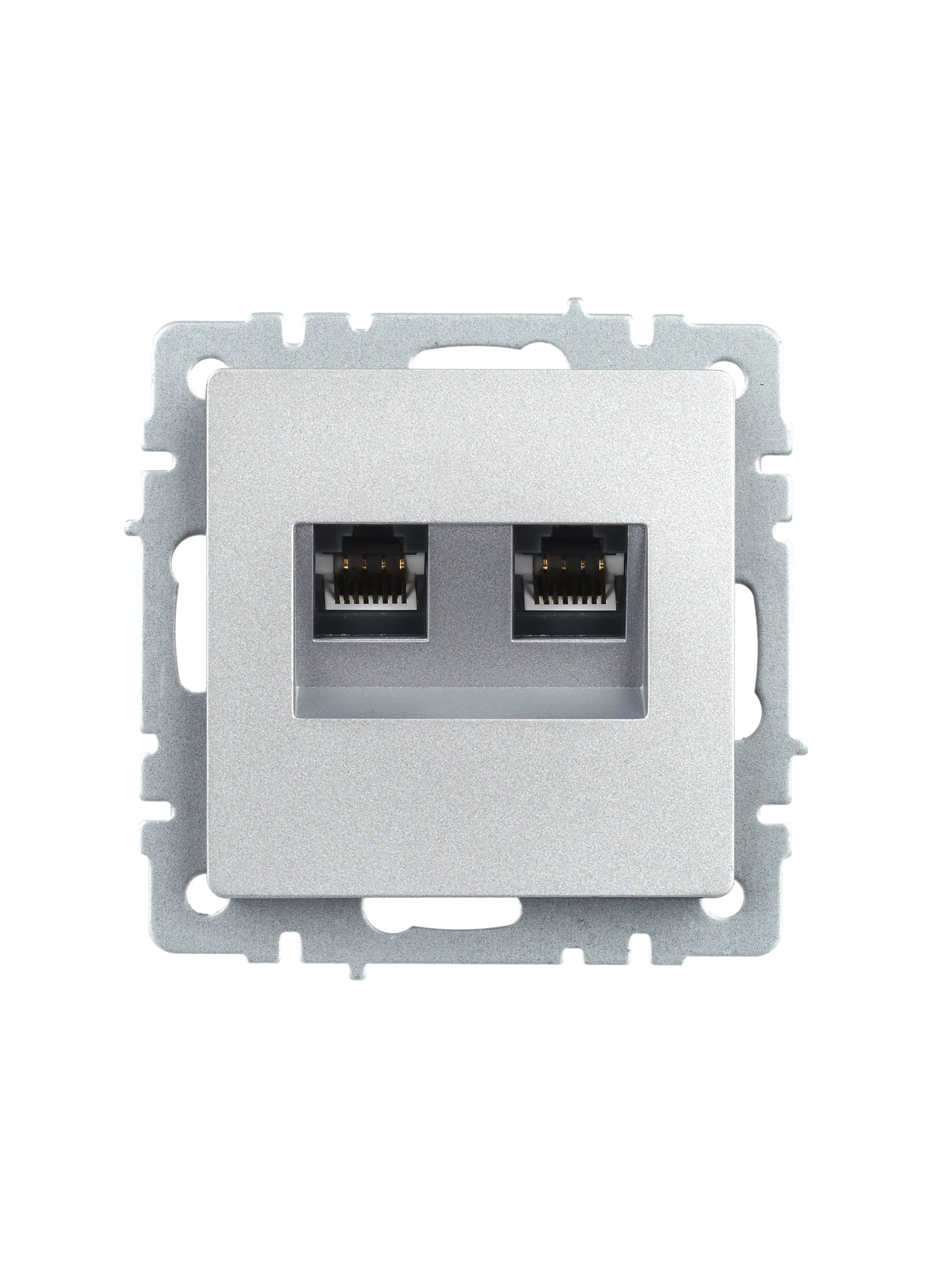             BRITE 2 ұялы розетка RJ11+RJ45 кат.5E РК/Т12-БрА алюминий ИЭК    