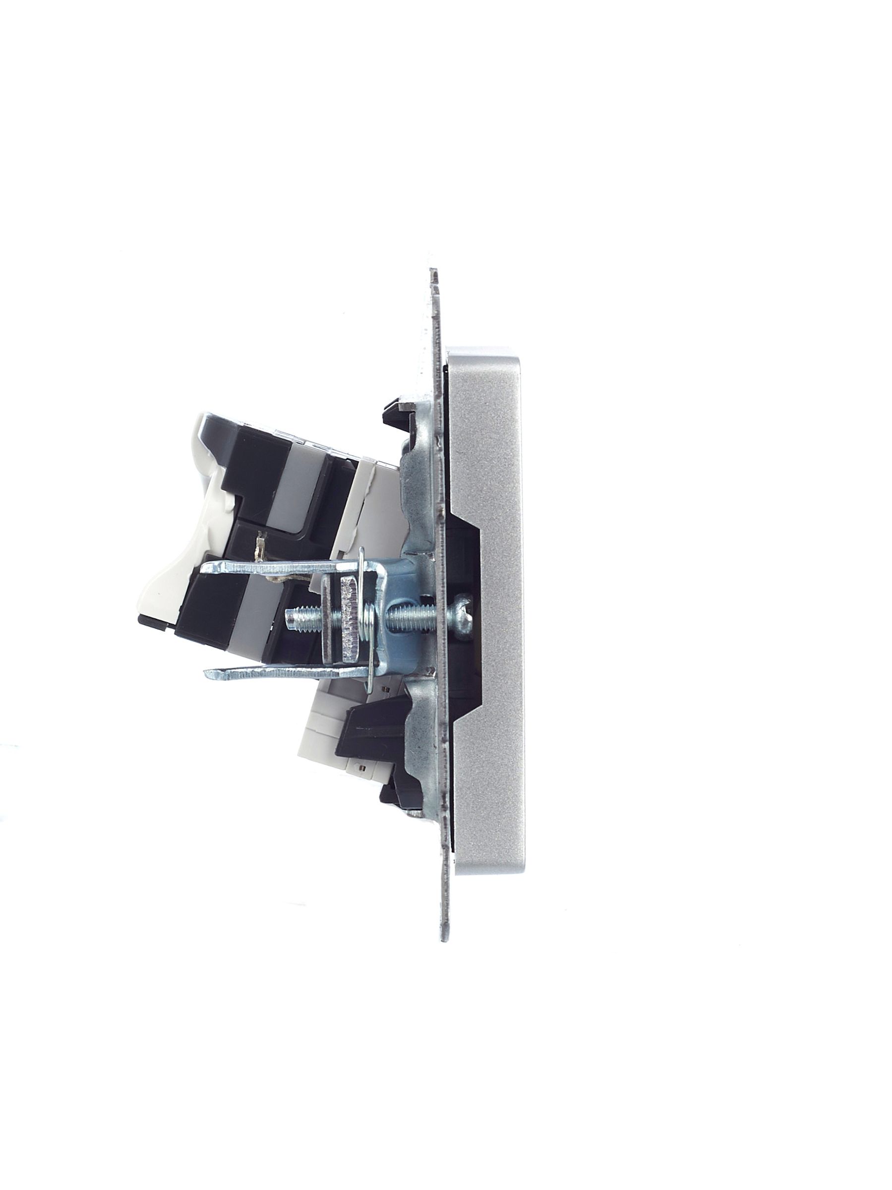             BRITE 2 ұялы розетка RJ11+RJ45 кат.5E РК/Т12-БрА алюминий ИЭК    