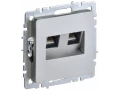             BRITE 2 ұялы розетка RJ11+RJ45 кат.5E РК/Т12-БрА алюминий ИЭК    