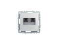             BRITE 2 ұялы розетка RJ11+RJ45 кат.5E РК/Т12-БрА алюминий ИЭК    