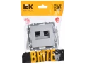             BRITE 2 ұялы розетка RJ11+RJ45 кат.5E РК/Т12-БрА алюминий ИЭК    
