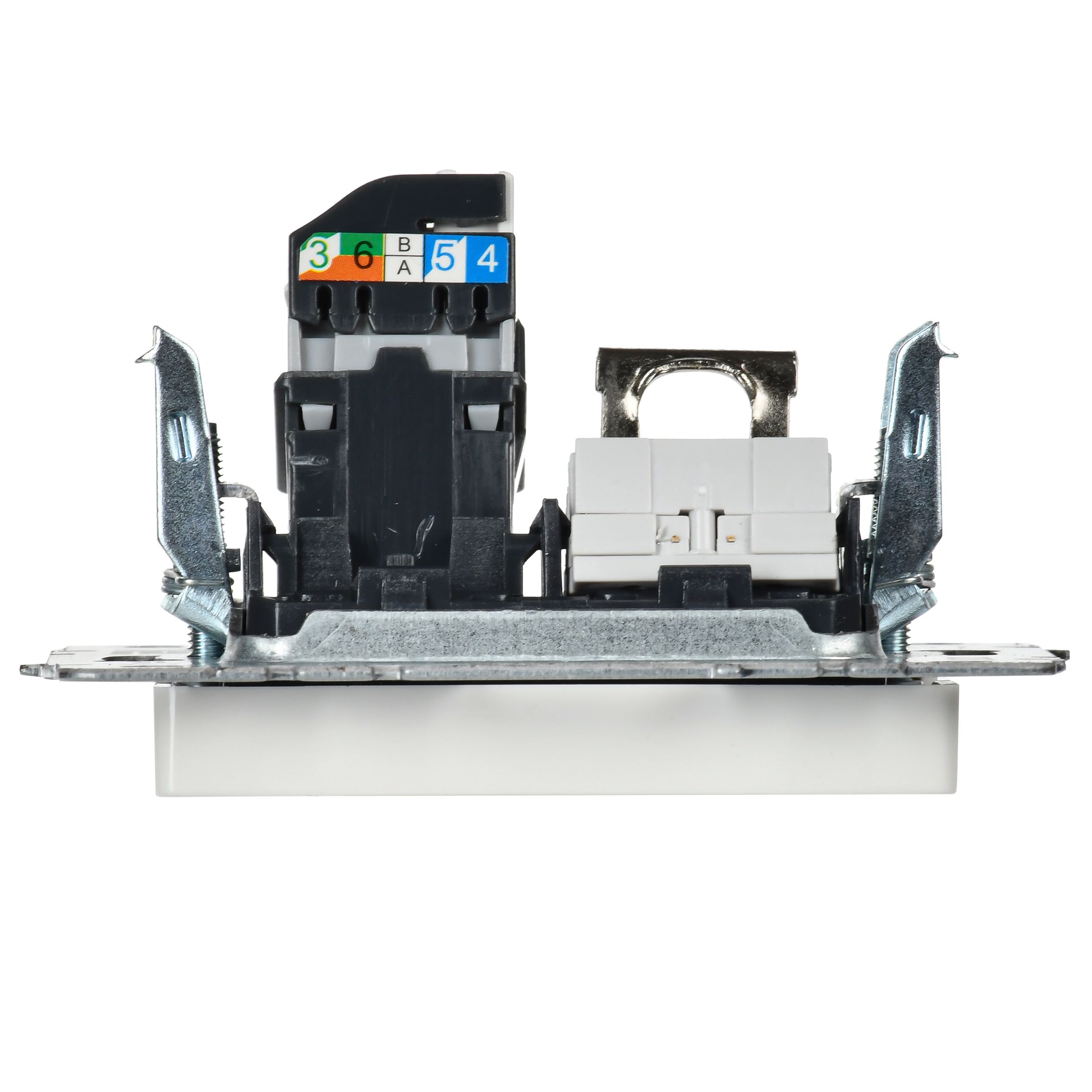             BRITE 2 ұялы розетка RJ11+RJ45 кат.5E РК/Т12-БрБ ақ ИЭК    