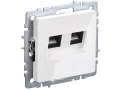             BRITE 2 ұялы розетка RJ11+RJ45 кат.5E РК/Т12-БрБ ақ ИЭК    