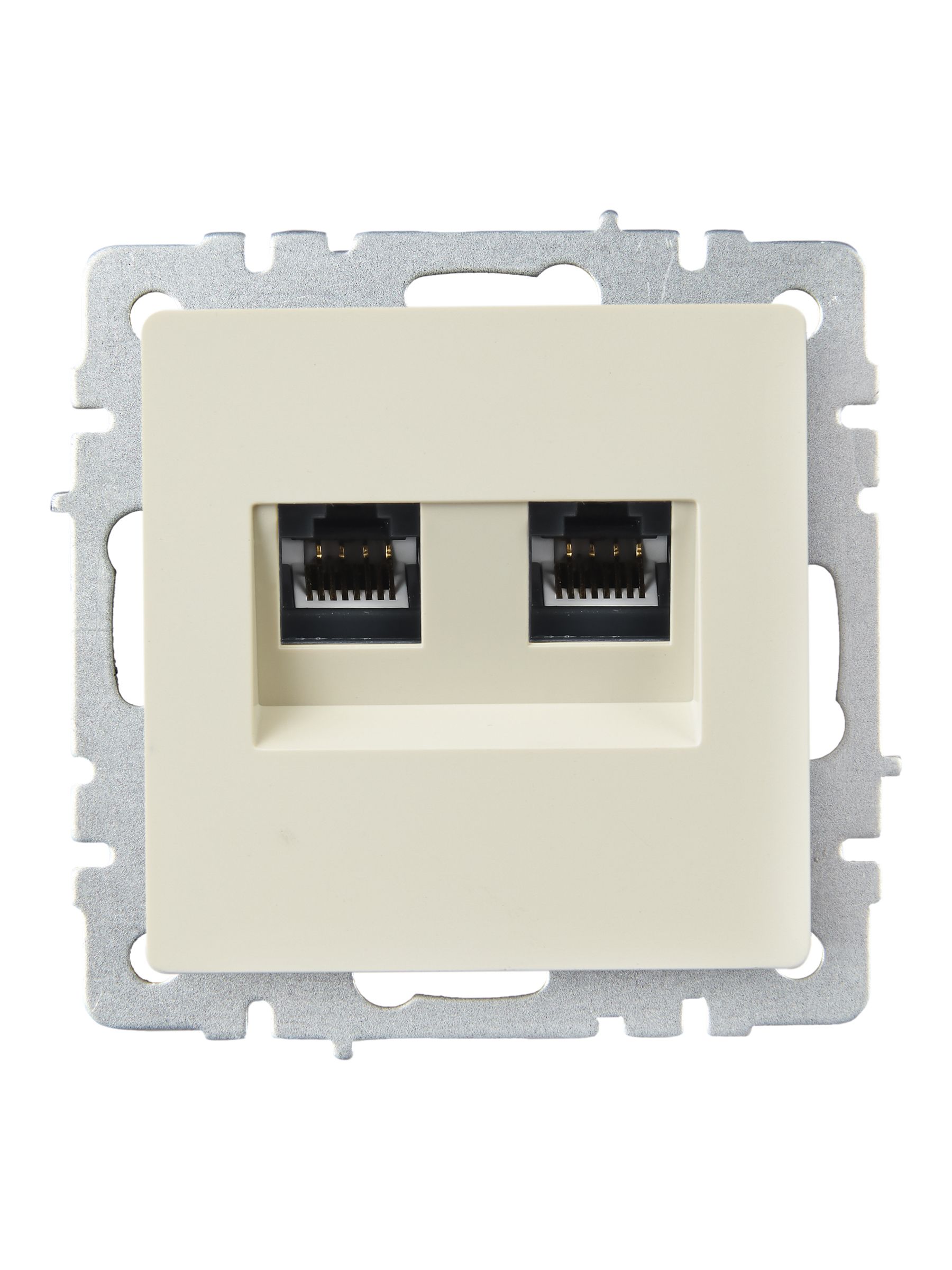             BRITE 2 ұялы розетка RJ11+RJ45 кат.5E РК/Т12-БрКр сарғыш ИЭК    